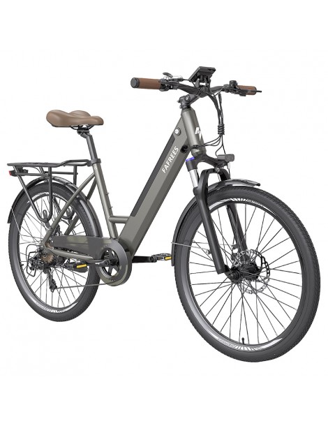 FAFREES F26 Pro 26'' E-Bike Da Città Passo-passo 25 Km/h Motore 250W 36V 10Ah Batteria Incorporata Rimovibile-Grigio
