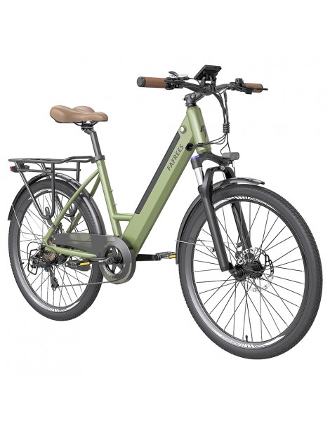 FAFREES F26 Pro 26'' E-Bike Da Città Passo-passo 25 Km/h Motore 250W 36V 10Ah Batteria Incorporata Rimovibile-Verde