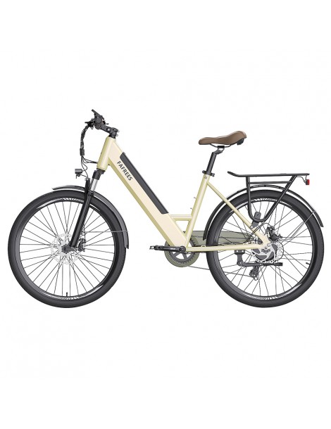 FAFREES F26 Pro 26'' E-Bike Da Città Passo-passo 25 Km/h Motore 250W 36V 10Ah Batteria Incorporata Rimovibile-Oro