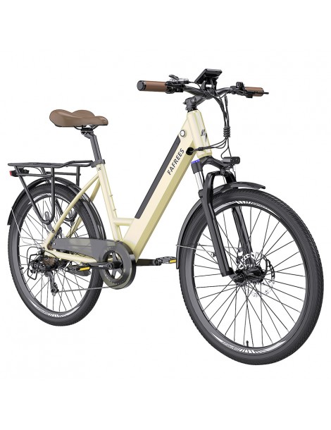 FAFREES F26 Pro 26'' E-Bike Da Città Passo-passo 25 Km/h Motore 250W 36V 10Ah Batteria Incorporata Rimovibile-Oro