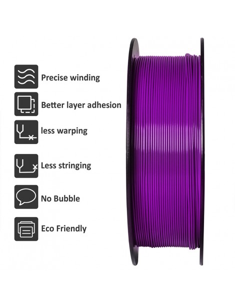 Filamento PLA Geeetech Per Stampante 3D Precisione Dimensionale 1 75 Mm /- 0 03 Mm Bobina Da 1 Kg (2 2 Libbre) - Viola