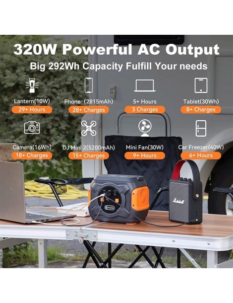Flashfish A301 320W 292Wh 80000mAh Generatore Solare Portatile Per Viaggi All'Aperto Campeggio Casa Versione EU