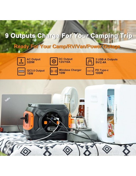 Flashfish A301 320W 292Wh 80000mAh Generatore Solare Portatile Per Viaggi All'Aperto Campeggio Casa Versione EU