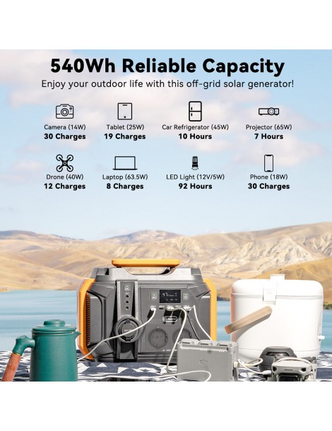 Flashfish A501 540Wh 500W Stazione Elettrica Portatile Batteria AC 230V Generatore Solare 1000W Di Picco Per Esterni Versione EU