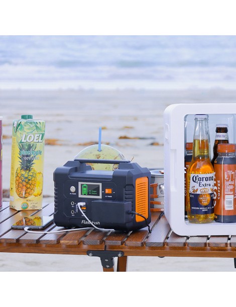 FlashFish E200 151WH/200W Stazione Di Alimentazione Portatile Con 7 Porte Di Ricarica Solare/AC/Spina Auto