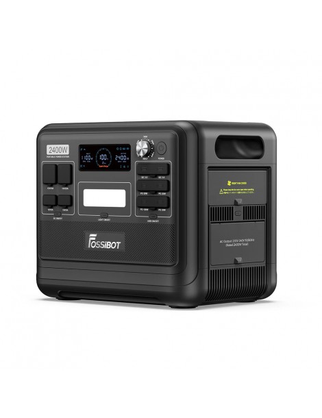 FOSSiBOT F2400 Centrale Elettrica Portatile Da 2048Wh/2400W Ricarica Rapida In 1 5 Ore 16 Porte Di Uscita - Nero