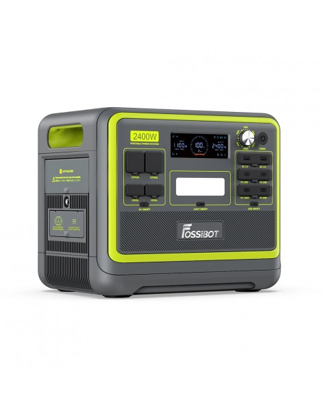 FOSSiBOT F2400 Centrale Elettrica Portatile Da 2048Wh/2400W Ricarica Rapida In 1 5 Ore 16 Porte Di Uscita - Verde
