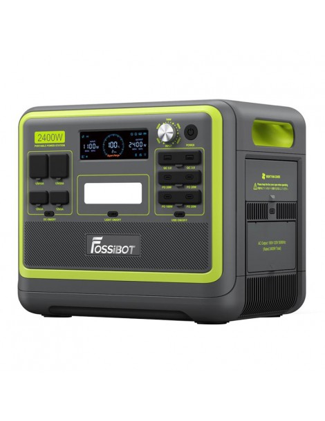 FOSSiBOT F2400 Generatore Solare Portatile Da 2048Wh/2400W+SP200 18V 200W Pannello Solare Pieghevole - Verde