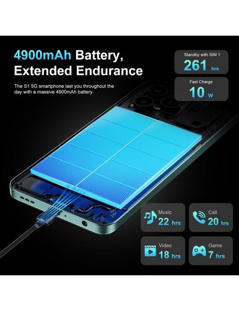 FOSSiBOT S1 5G 6GB+128GB Smartphone Schermo Da 6 745 Pollici Fotocamera Da 50MP NFC GPS Android 14 - Nero