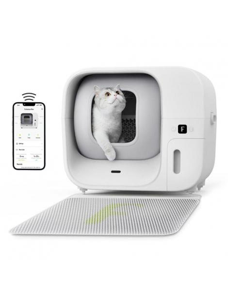 Furbulous Lettiera automatica per gatti con controllo tramite app 60 litri sicura per più gatti e con deodorante - Bianco