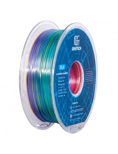 Geeetech Filamento PLA Di Seta Per Stampante 3D Precisione Dimensionale Di 1 75 Mm /- 0 03 Mm Bobina Da 1 Kg - Arcobaleno