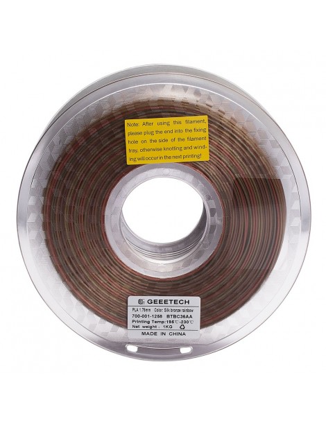 Geeetech Filamento Silk PLA Per Stampante 3D Precisione Dimensionale 1 75 Mm /- 0 03 Mm Bobina Da 1 Kg - Arcobaleno Di Bronzo