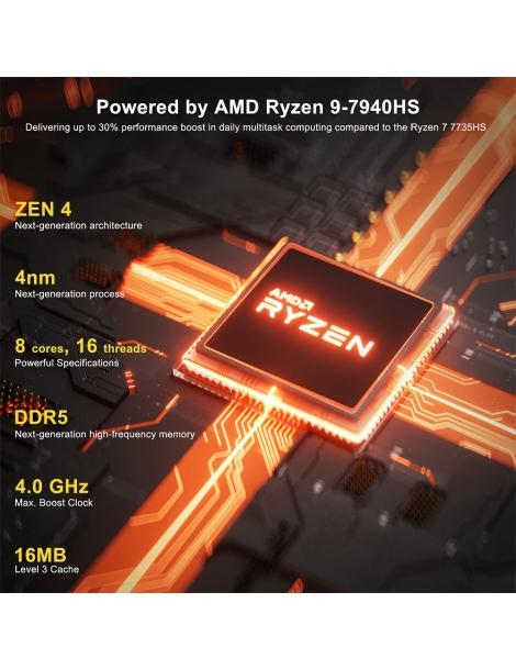 GEEKOM A7 Mini PC AMD Ryzen 9 7940HS 8 Core Fino A 5 2GHz 32GB RAM 2TB SSD WiFi 6E Bluetooth 5.2
