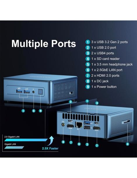 GEEKOM IT 13 Mini PC I5-13500H 12 Core 16 Thread Fino A 4 7 GHz 16 GB Di RAM DDR4 512 GB SSD WiFi 6E Bluetooth 5.2