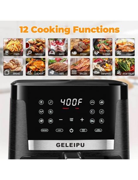 GELEIPU DL27 Friggitrice Ad Aria Da 7 5 Quarti Potenza 1700W Finestra Di Visualizzazione Funzioni 12 In 1