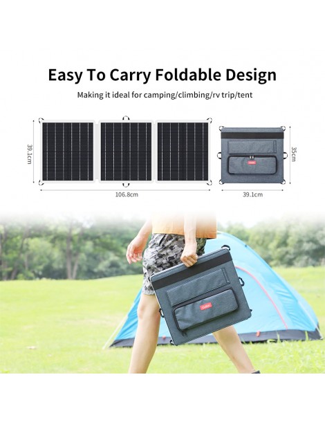 GOFORT Pannello Solare Portatile 18V 60W Con Tre Porte Di Uscita DC/QC3.0/USB-A