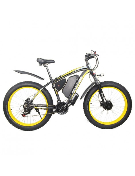 GOGOBEST GF700 26*4.0 Pneumatici Grassi Mountain Bike Elettrica 1000W Motore Brushless 48V 17 5Ah Batteria – Giallo