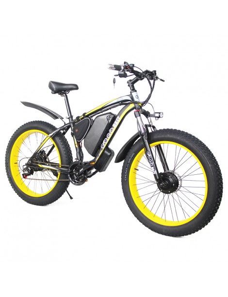 GOGOBEST GF700 26*4.0 Pneumatici Grassi Mountain Bike Elettrica 1000W Motore Brushless 48V 17 5Ah Batteria – Giallo