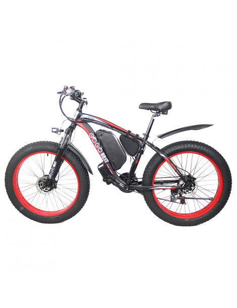 GOGOBEST GF700 26*4.0 Pneumatici Grassi Mountain Bike Elettrica 1000W Motore Brushless 48V 17 5Ah Batteria – Rosso