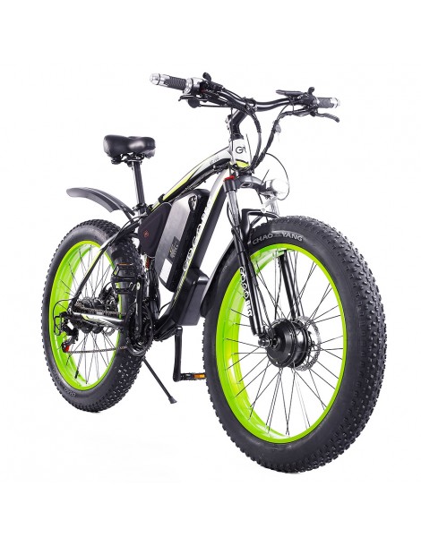 GOGOBEST GF700 26*4.0 Pneumatici Grassi Mountain Bike Elettrica 1000W Motore Brushless 48V 17 5Ah Batteria – Verde
