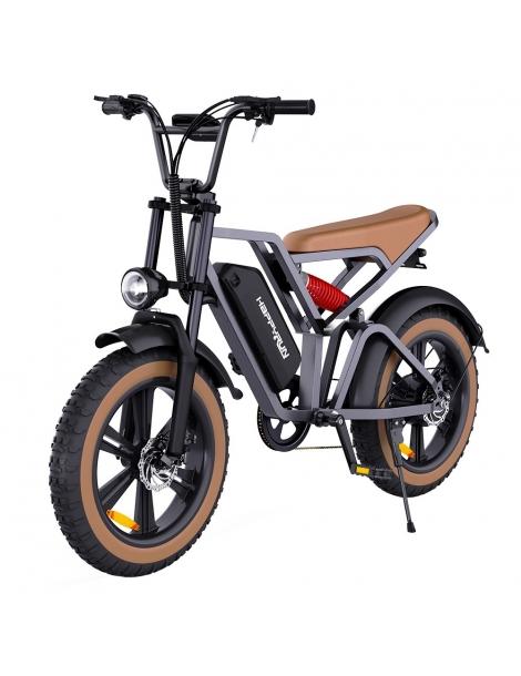 HAPPYRUN G60 Bici Elettrica Fat Tire 48V 750W Motore 18Ah Batteria Removibile