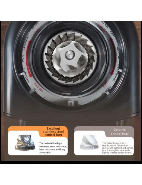 HiBREW G3A Macinacaffè Bava Conica Da 40 Mm Soffiatore D'aria Scala A 31 Rapporti Funzione Di Memoria E Antistatica - Beige