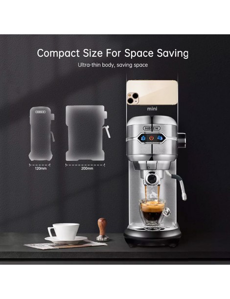 HiBREW H11 1450W Coffee Maker With Latte Cup 19 Bar Semi Auto Espresso Machine