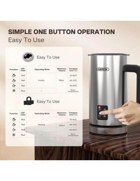 HiBREW M3 Schiumatore 4 In 1 Scaldalatte Freddo/caldo Completamente Automatico