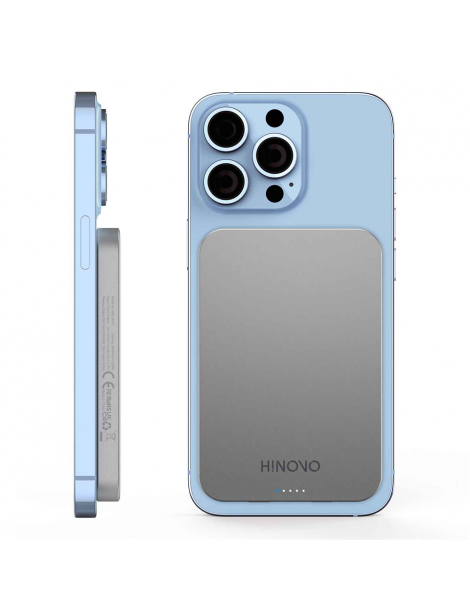 HINOVO MB1-5000 5000mAh Power Bank Wireless Magnetico in Metallo Batteria Mag-Safe per iPhone 14/13/12