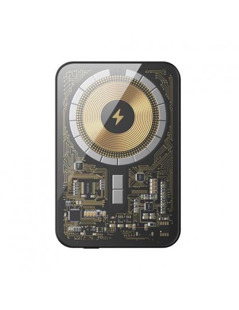 HINOVO MB1-5000xb Banca Di Potenza Magnetica Portatile Senza Fili 5000mAh Stile Cyberpunk