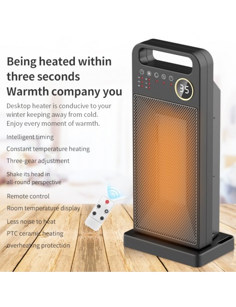 HQ-YND-2000D Riscaldatore Elettrico Verticale Da Tavolo Da 2000W Riscaldatore Spaziale In Ceramica PTC Rotazione Di 60 Gradi