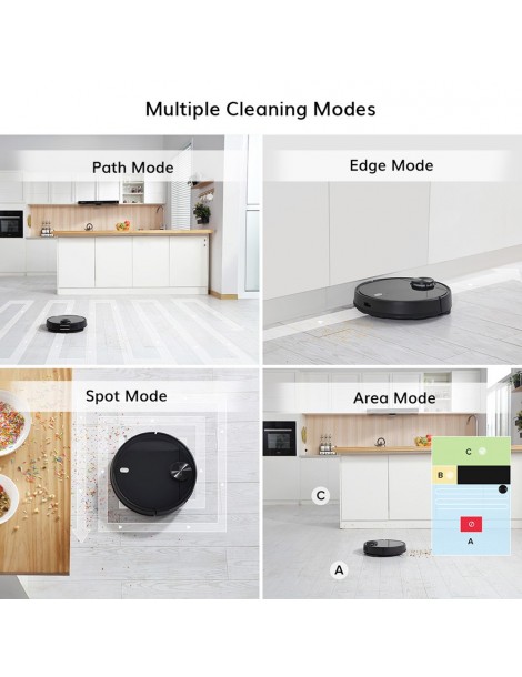 ILIFE A11 Robot Aspirapolvere Aspirazione 4000Pa Batteria 5200mAh Mappatura Multipiano Controllo App - Nero