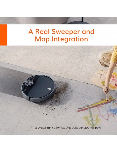 ILIFE A11 Robot Aspirapolvere Aspirazione 4000Pa Batteria 5200mAh Mappatura Multipiano Controllo App - Nero