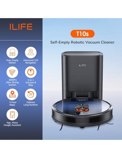 ILIFE T10s Robot Aspirapolvere Aspirazione 3000Pa Navigazione LDS Stazione Di Svuotamento Automatico