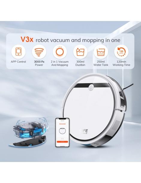 ILIFE V3X 3000Pa Robot Aspirapolvere 2 In 1 Aspirazione E Pulizia