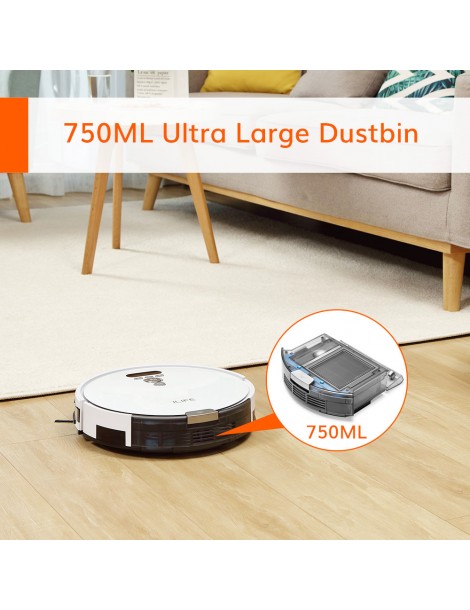ILIFE V8 Plus Robot Aspirapolvere 1000Pa Aspirazione Pulizia A Umido 750ml Grande Pattumiera Versione Europea