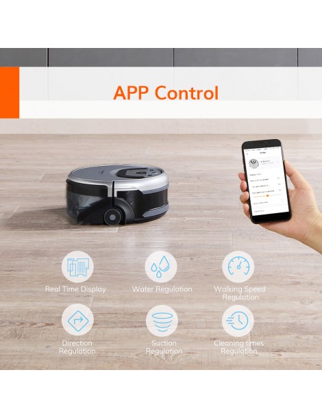 ILIFE W455 Robot Lavapavimenti 1000Pa Aspirazione Shinebot Giroscopio Telecamera Navigazione 900ml Serbatoio Acqua