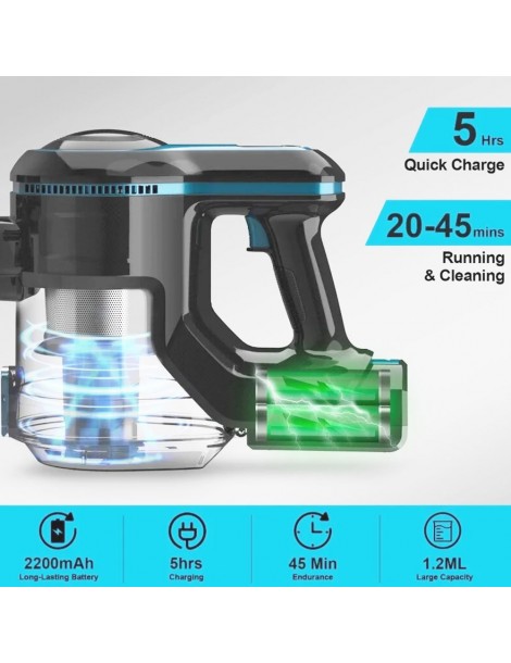 INSE N5 6 In 1 Aspirapolvere Senza Fili 12000Pa Potenza Di Aspirazione 45mins Lunga Autonomia 5 Stadi Di Filtrazione