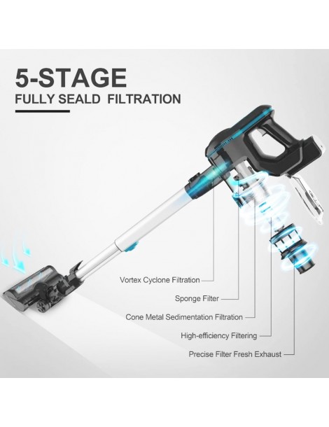 INSE N5 6 In 1 Aspirapolvere Senza Fili 12000Pa Potenza Di Aspirazione 45mins Lunga Autonomia 5 Stadi Di Filtrazione