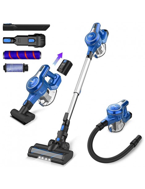 INSE S6 Aspirapolvere Portatile A Batteria 25 Kpa 2500 MAh Batteria Agli Ioni Di Litio Motore Avanzato Brushless 250W - Blu