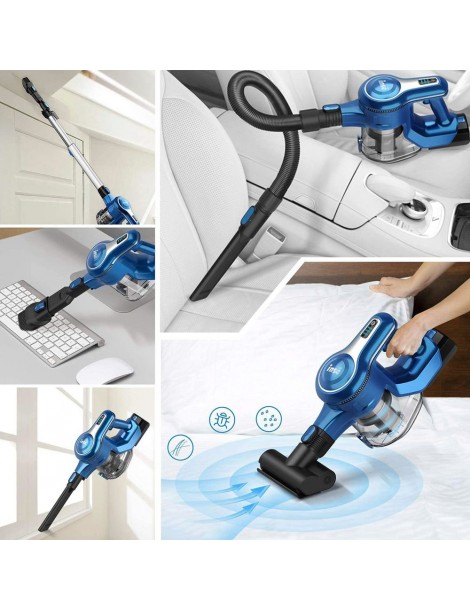 INSE S6 Aspirapolvere Portatile A Batteria 25 Kpa 2500 MAh Batteria Agli Ioni Di Litio Motore Avanzato Brushless 250W - Blu