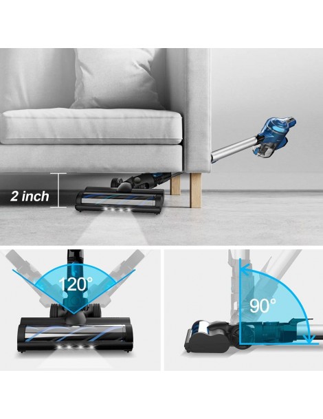 INSE S6 Aspirapolvere Portatile A Batteria 25 Kpa 2500 MAh Batteria Agli Ioni Di Litio Motore Avanzato Brushless 250W - Blu