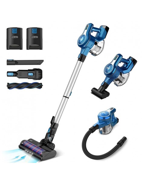 INSE S6P Aspirapolvere Portatile A Batteria 23KPa Potenza Di Aspirazione 250W Motore 2500mAh Batteria – Blu