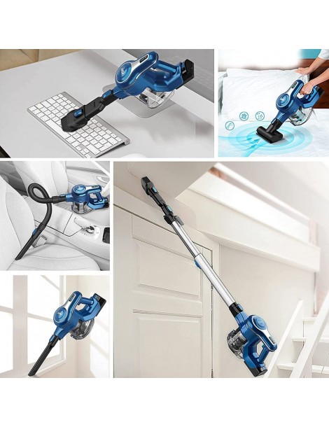 INSE S6P Aspirapolvere Portatile A Batteria 23KPa Potenza Di Aspirazione 250W Motore 2500mAh Batteria – Blu