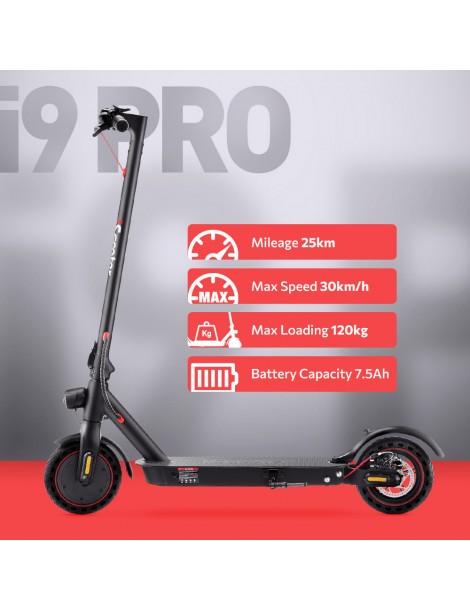 IScooter I9 Pro Scooter Elettrico 8 5 Pollici Pneumatico A Nido D'ape 350W Motore 7 5Ah Batteria 30km/h Velocità Massima Nero