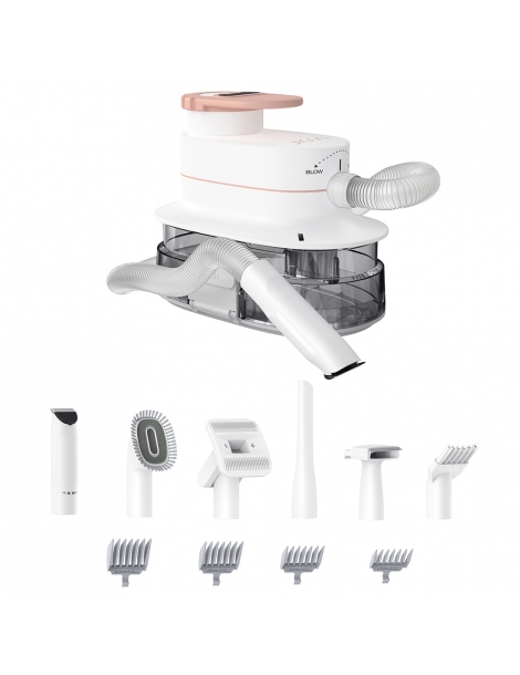 JIGOO P300 Kit Aspirapolvere Per Animali Domestici 11 In 1 3 Modalità Di Velocità Contenitore Per La Polvere Da 4 Litri