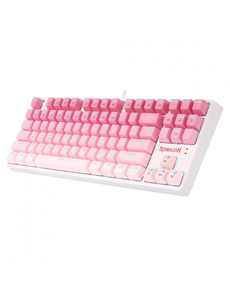 K576W-GP DAKSA TKL Tastiera Meccanica Cablata 87 Tasti Gradient PBT Keycap Red Switch - Rosa