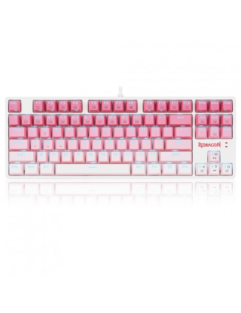 K576W-GP DAKSA TKL Tastiera Meccanica Cablata 87 Tasti Gradient PBT Keycap Red Switch - Rosa