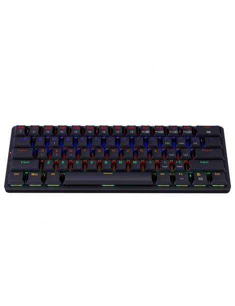 K615-R Elise Tastiera Meccanica Cablata Rabinbow Retroilluminata A LED Interruttore Blu Ultrasottile A 61 Tasti - Nero