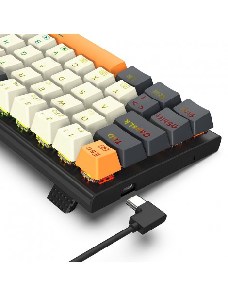 K633CGO-RGB Ryze Tastiera Da Gioco Meccanica Compatta A 68 Tasti Layout Tedesco Interruttore Rosso Retroilluminato RGB